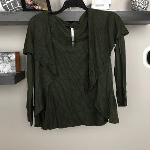DONATING TOMORROW Kensie olive green open sweater